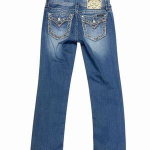 Miss Me JE7189C2 Med 230 Women's Low Rise CropJeans Size 28 Embroidered Denim